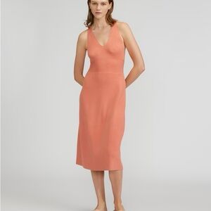 Tawny pink ribbed knit everlane dress